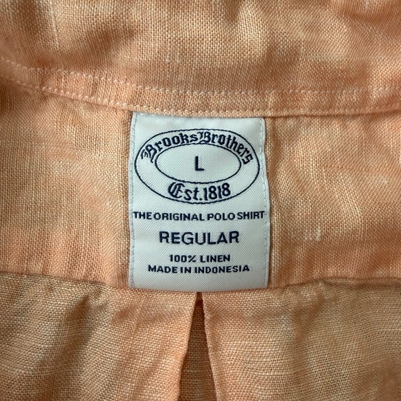 Brooks Brothers Mens Baird McNutt 100% Linen Button Down Shirt Regular Fit Large - Picture 2 of 6